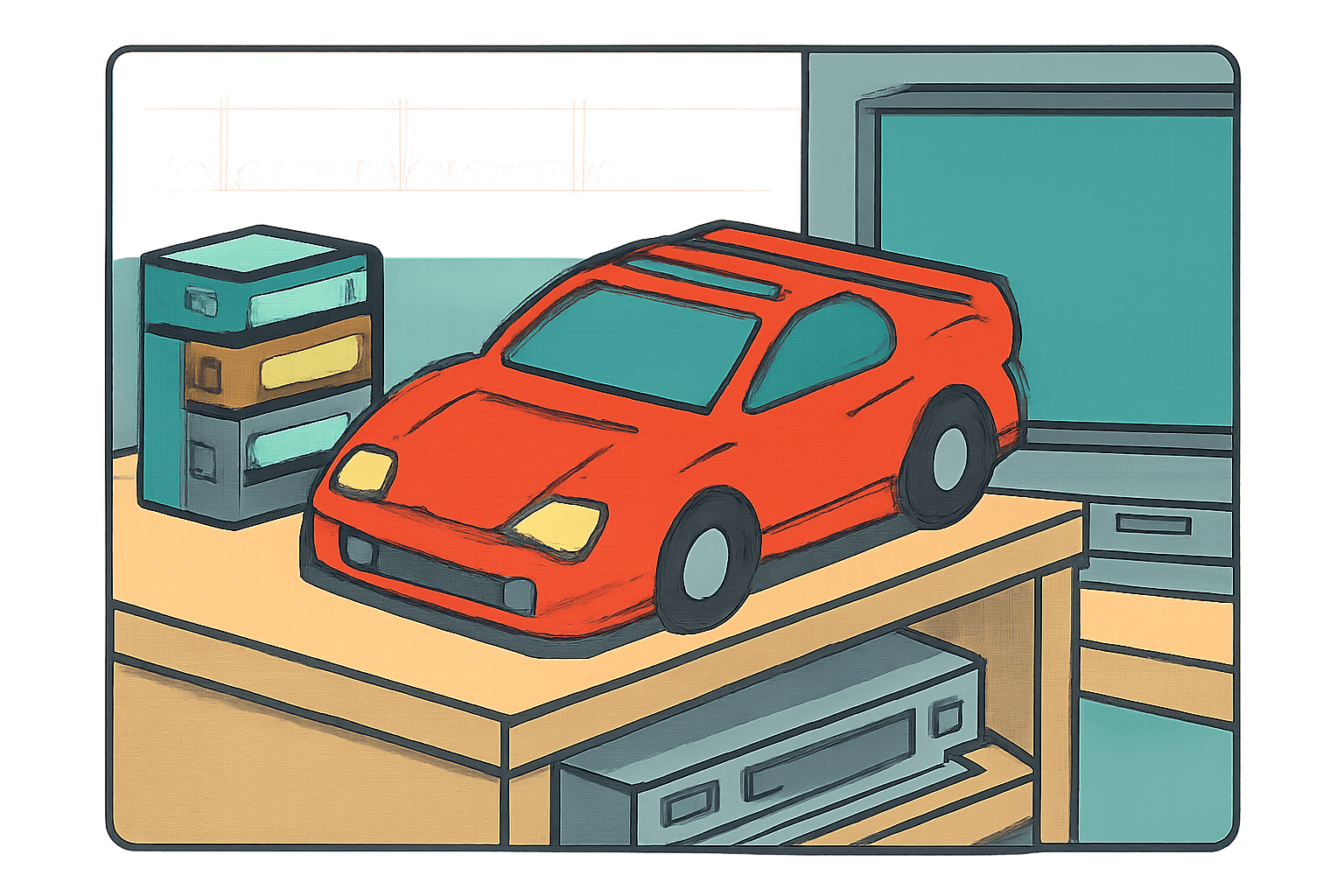 The VHS Rewinder Shaped Like a Race Car