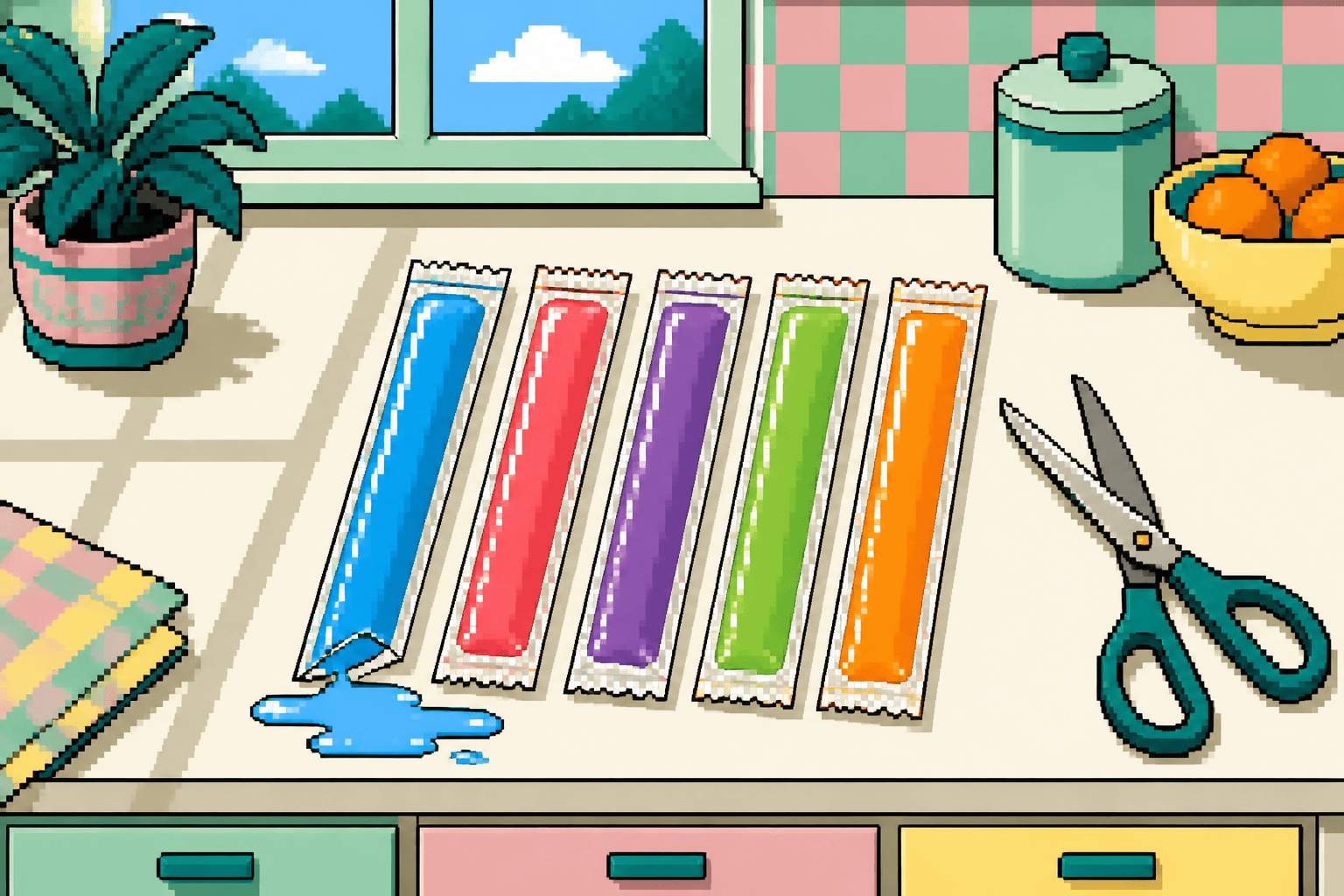 The Freezer Pop Was Frozen Blue and Slightly Sharp