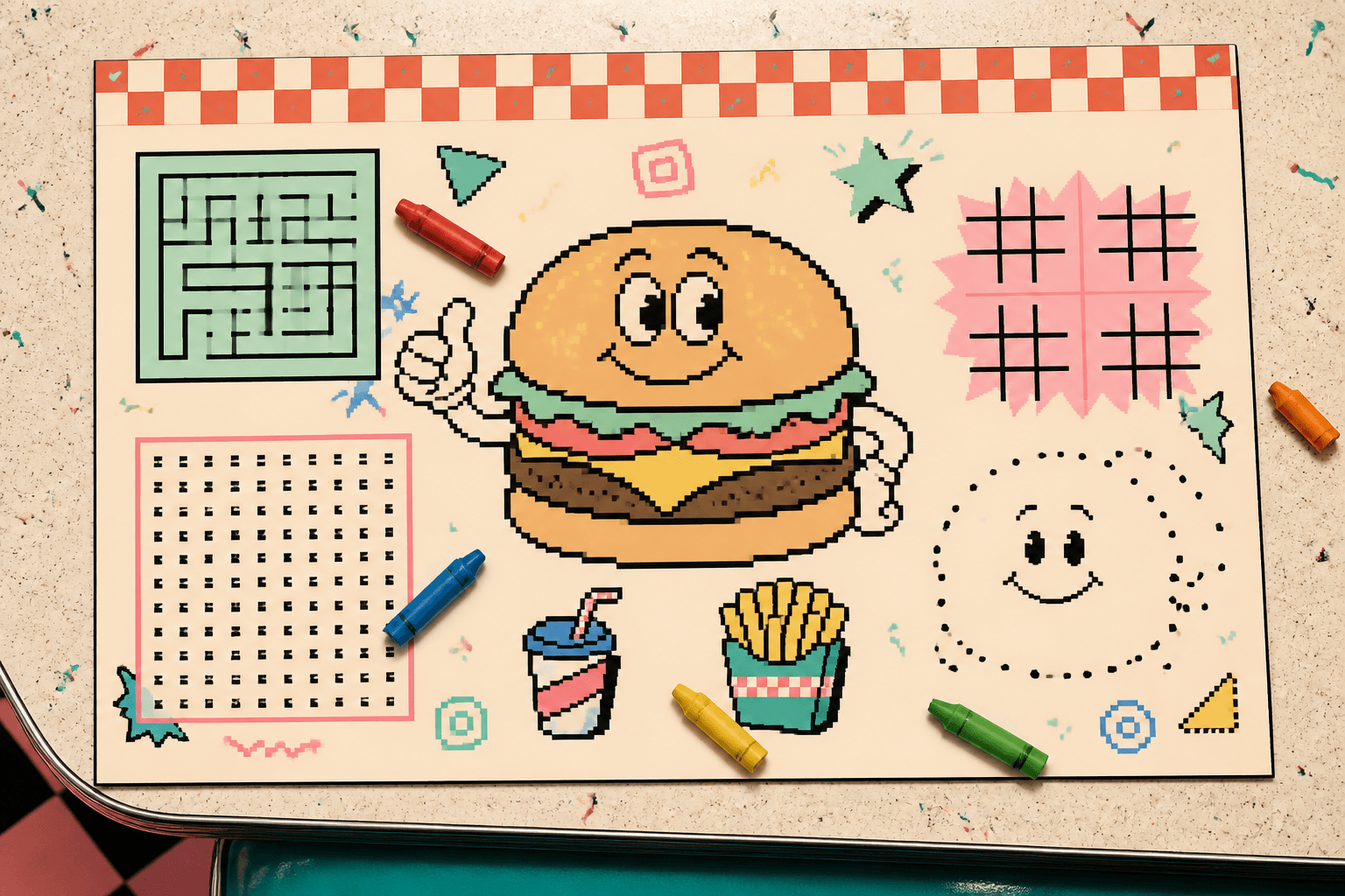 The Kids Menu Came With Four Crayons